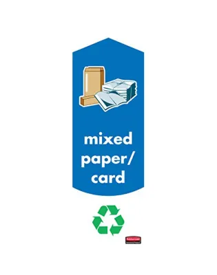 Rubbermaid Slim Jim Paper &amp; Card Recycling Labels Pack of 4