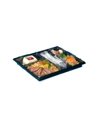 Selfipack Presentation Meal Tray 32cm Black Base and Clear Lid