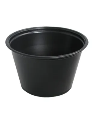 Plastic Souffle Portion Cups Black 2oz 59ml