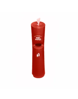 Red Hand &amp; Handle Wet Wipe Dispenser &amp; Bin