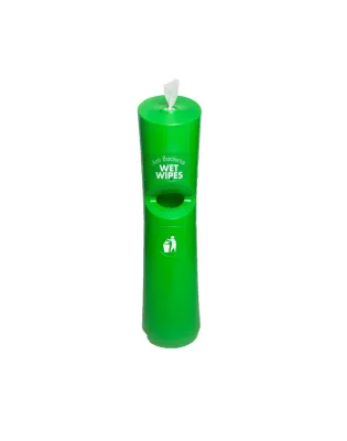 Green Hand &amp; Handle Wet Wipe Dispenser &amp; Bin