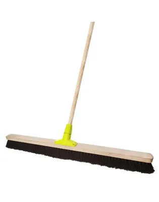 Premium Wooden Broom Complete Stiff 36" With Heavy Duty Stay