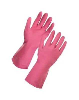 JanSan Rubber Household Gloves Medium Pink