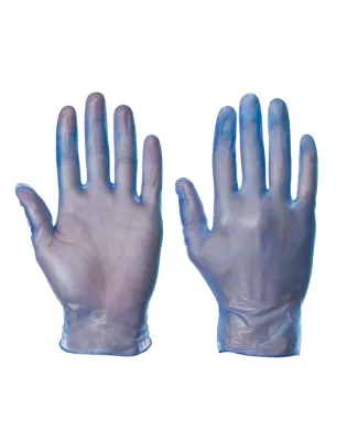 JanSan Vinyl Medium Blue Powder Free Gloves