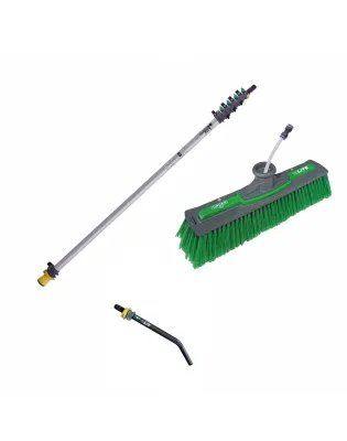 Unger nLite Connect Pole &amp; Simple Power Brush Green 14ft 4.5m