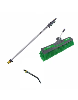 Unger nLite Connect Pole &amp; Simple Power Brush Green 20ft 6m