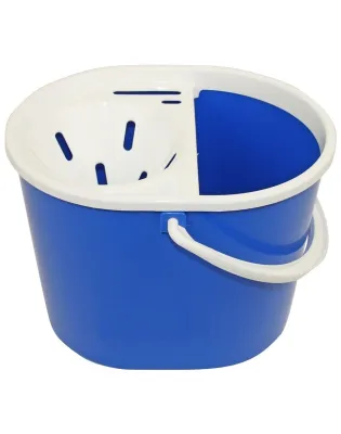 JanSan Oval Mop Bucket and Wringer 5 Litre Blue
