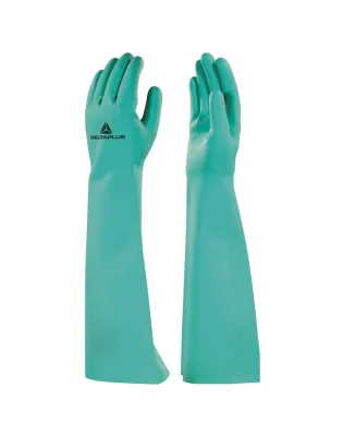 JanSan Green Nitrile Gauntlet 46cm Long Size 9 Glove