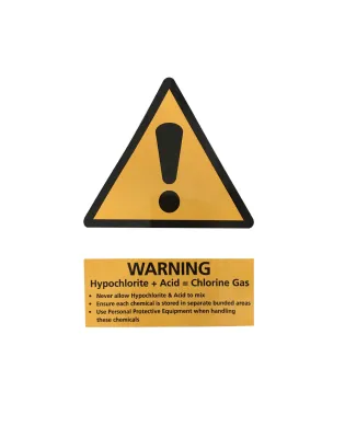 JanSan Warning Hypochlorite + Acid Chlorine Gas Sign