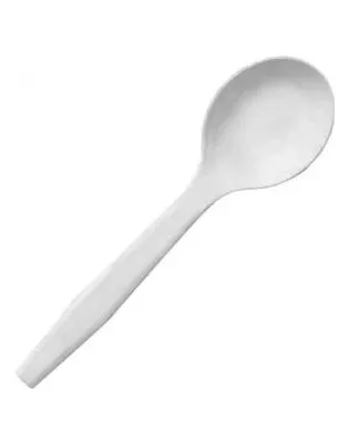 White Plastic Dessert Spoons