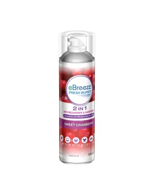 eBreezz Fresh Burst Sweet Cranberry 2 in 1 Air Freshener &amp; Sanitiser