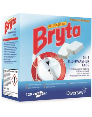 Diversey Bryta Professional Dishwasher 5 in 1 Tablets