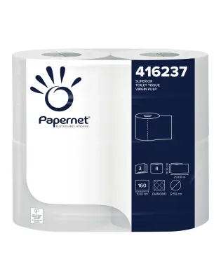 Papernet 416237 Luxury Embossed 3 Ply Toilet Rolls 160 Sheets