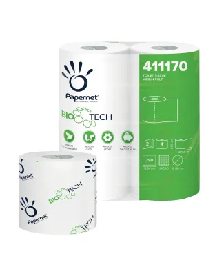 Papernet 411170 Bio Tech Embossed 2 Ply Toilet Rolls 250 Sheets
