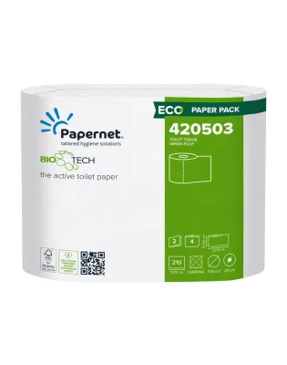 Papernet 420503 Bio Tech Embossed 2 Ply Toilet Rolls 210 Sheets