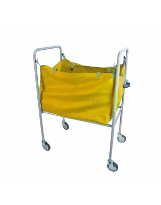 JanSan Mobile Hamper Trolley &amp; 10 Laundry Bags Yellow