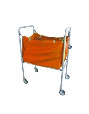 JanSan Mobile Hamper Trolley &amp; 10 Laundry Bags Orange