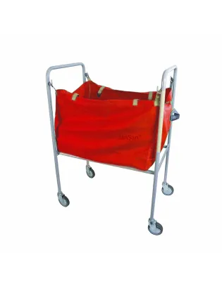 JanSan Mobile Hamper Trolley &amp; 10 Laundry Bags Red
