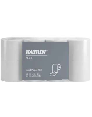 Katrin 87709 Plus Toilet Paper Roll 180 Sheets 3-Ply White