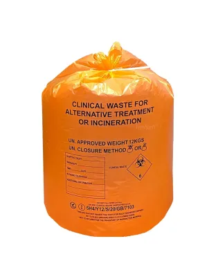 JanSan Clinical Waste Alt. Treatment Refuse Sacks Medium Duty 90L 12kg Orange
