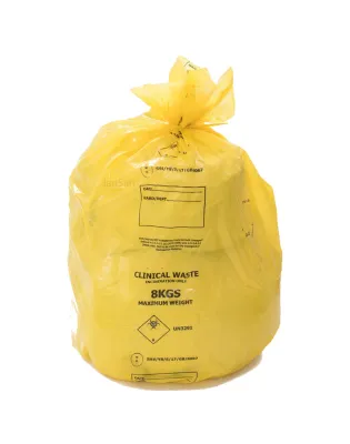 JanSan Clinical Waste Inceneration Refuse Sacks Contract 80L 8kg Yellow