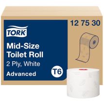 Toilet Roll, 2 Ply, Tork T6, Mid-Size, White 