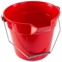 JanSan Lipped Round Plastic Bucket,10 Litre Red