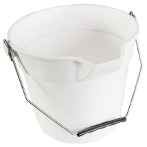 JanSan Lipped Round Plastic Bucket,10 Litre White