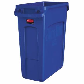 Bin, Slim Jim with Venting Channels, Blue, 60L