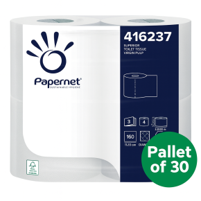Papernet 416237 Superior Embossed 3 Ply,Toilet Rolls 160 Sheets (40 Rolls)