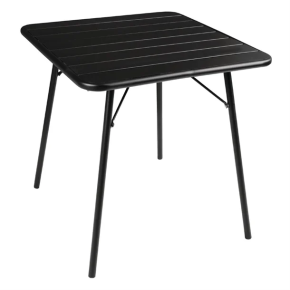 Table, Slatted Steel, Black, 710 x 700 x 700mm