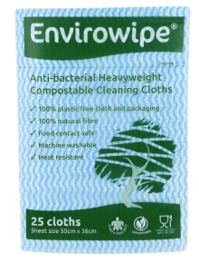 Envirowipe Compostable Cloths, Anti-Bac, Blue