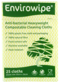 Envirowipe Compostable Cloths, Anti-Bac, Yellow