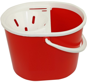 JanSan Oval Mop Bucket and Wringer,5 Litre Red