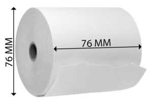 Printer Roll, Grade A, 76x76, 2 Ply, White