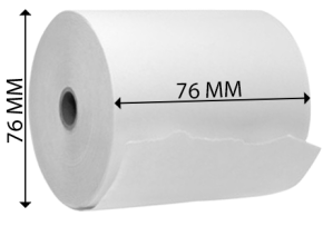 Printer Roll, Grade A, 76x76, 3 Ply, White