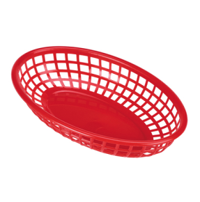 Fast Food Basket, Oval, 23.5 x 15.4cm, Red