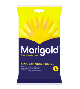 Marigold Rubber Gloves, Medium, Yellow