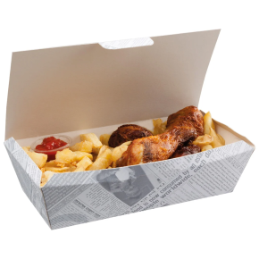 Food Box, Compostable, Newsprint, 250mm