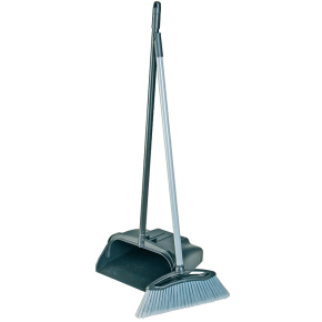 JanSan Plastic Lobby Dustpan & Brush Black