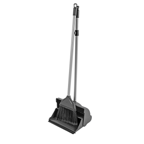 JanSan Lightweight Lobby Dustpan & Soft,Brush Black 35" 90cm