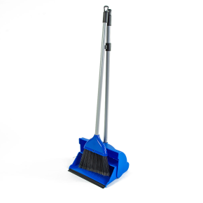 JanSan Lightweight Lobby Dustpan & Soft,Brush Blue 35" 90cm