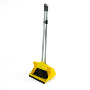 JanSan Lightweight Lobby Dustpan & Soft,Brush Yellow 35" 90cm