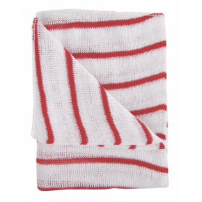 JanSan Dish Cloths, Stockinette Striped, Red