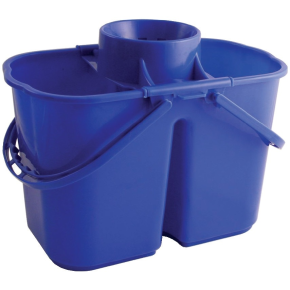 JanSan Double Mop Bucket & Wringer,14 Litre Blue