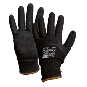 JanSan Nitrile Grip Gloves, Thermotite, Large, Black