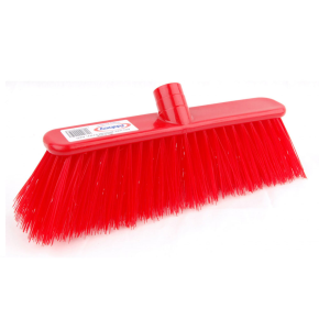 JanSan Poly Broom Head Stiff Bristles,Red