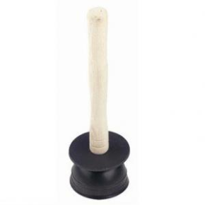 JanSan Sink Drain Plunger Wooden Handle,10"