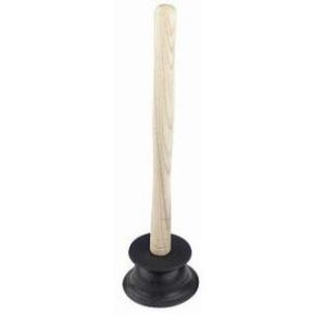 JanSan Sink Drain Plunger Wooden Handle,16"