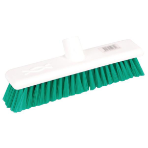 JanSan Broom Head Washable Stiff Green,12" 30cm
